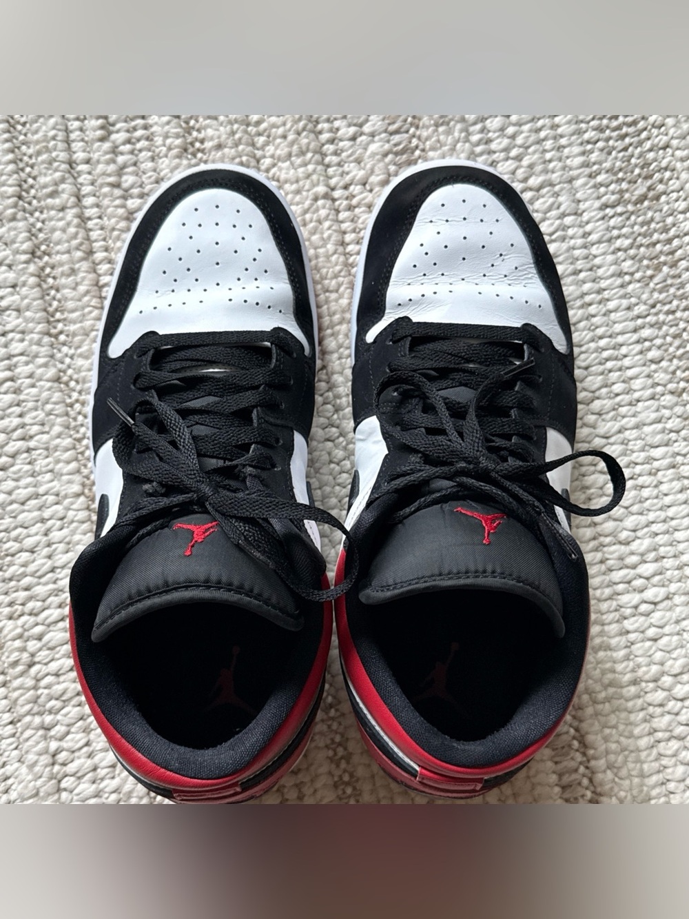 Nike Men's Sneakers Black White Red Low-Top - Picture 8 of 14